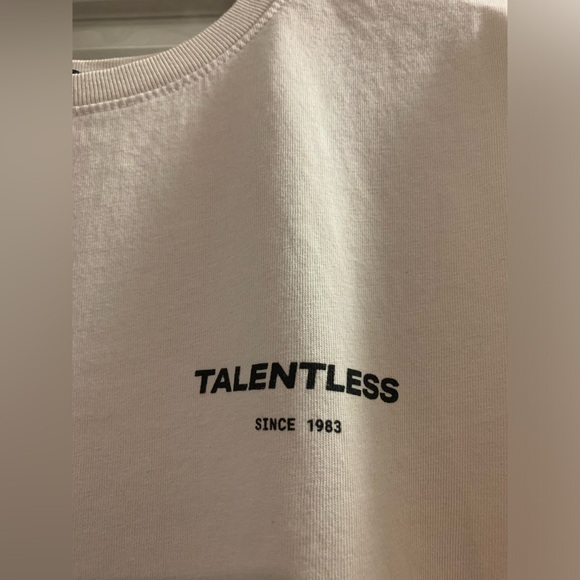 Talentless Women's Circle Logo Tee in Bone/Cream size Large 100% Cotton - Picture 5 of 10